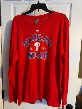 Majestic Philadelphia Phillies Red Long Sleeve Shirt